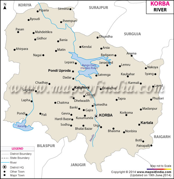 River Map of Korba
