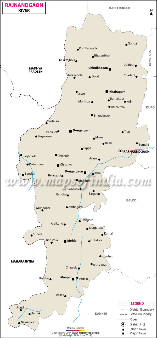 River Map of Rajnandgaon