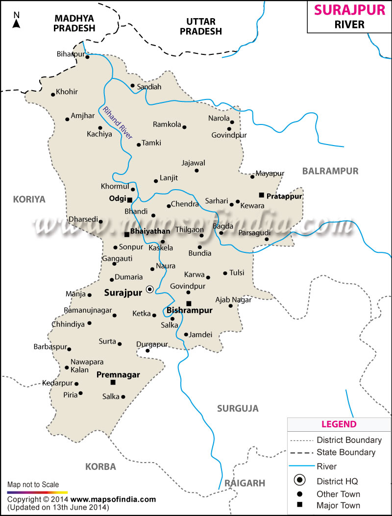 River Map of Surajpur