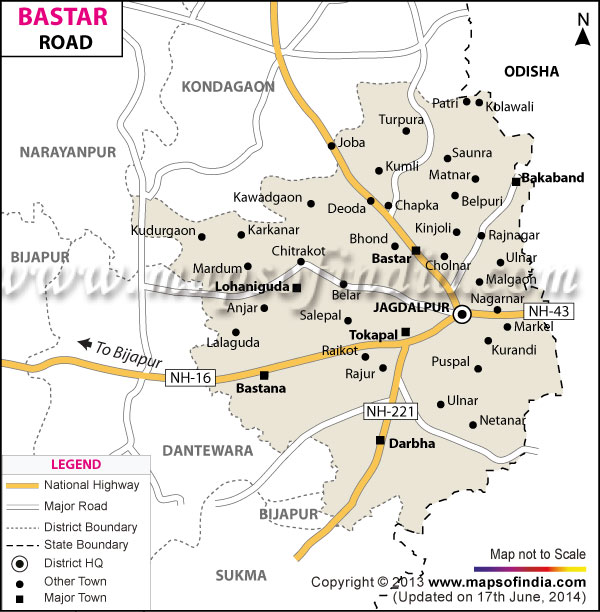 Road Map of  Bastar