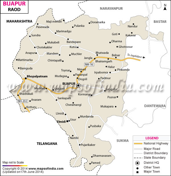 Road Map of  Bijapur