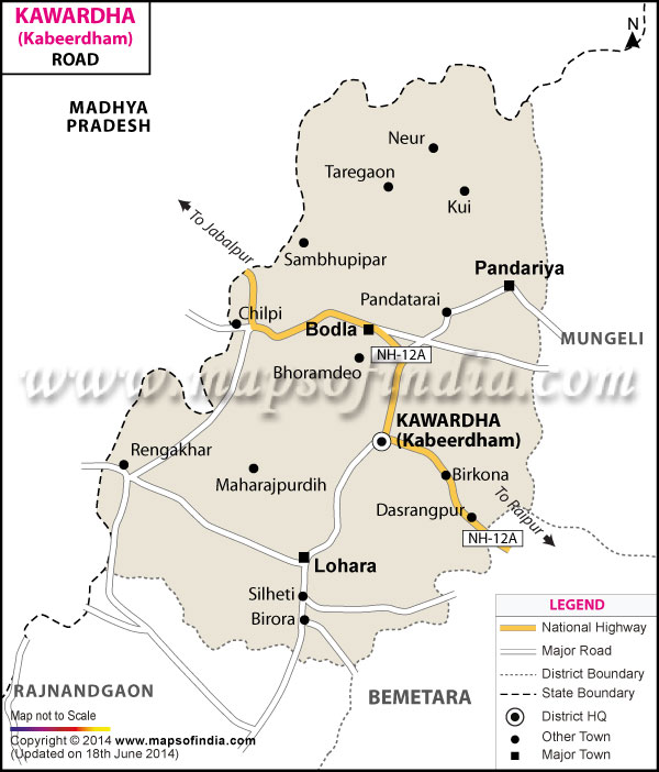 Road Map of  Kabeerdham