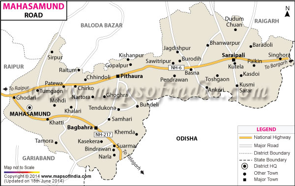 Road Map of  Mahasamund