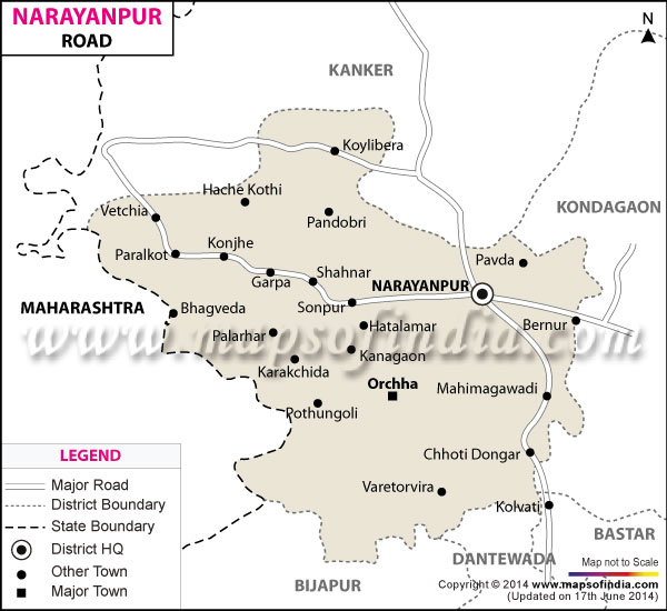 Road Map of  Narayanpur