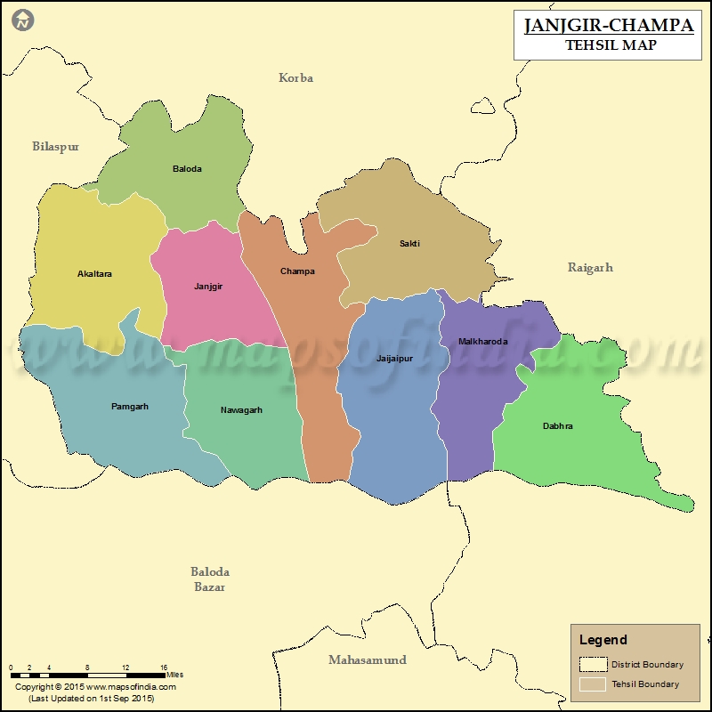 Tehsil Map of Janjgir Champa