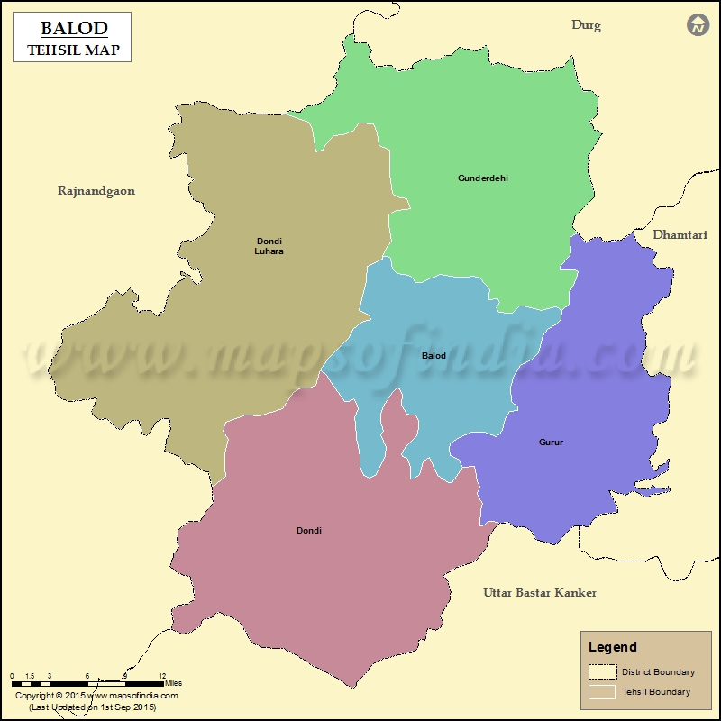 Tehsil Map of Balod