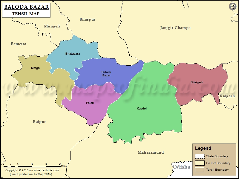 Tehsil Map of Baloda Bazar