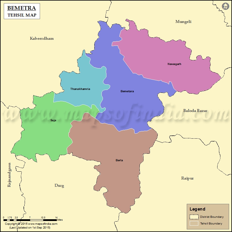 Tehsil Map of Bemetara
