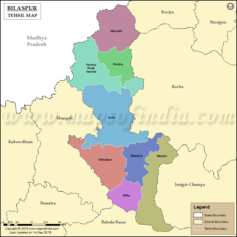 Tehsil Map of Bilaspur