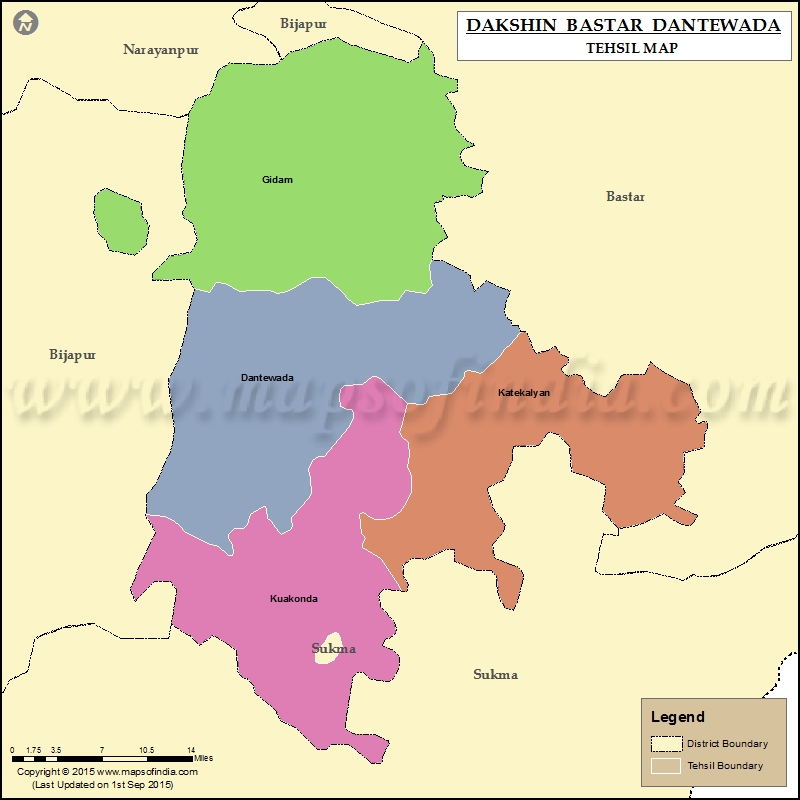 Tehsil Map of Dakshin Bastar