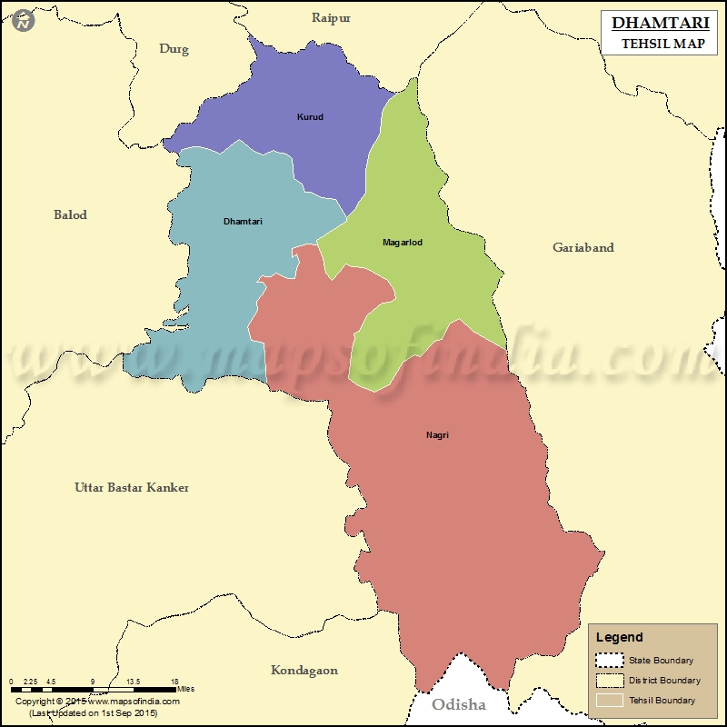Tehsil Map of Dhamtari