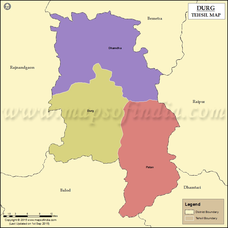 Tehsil Map of Durg