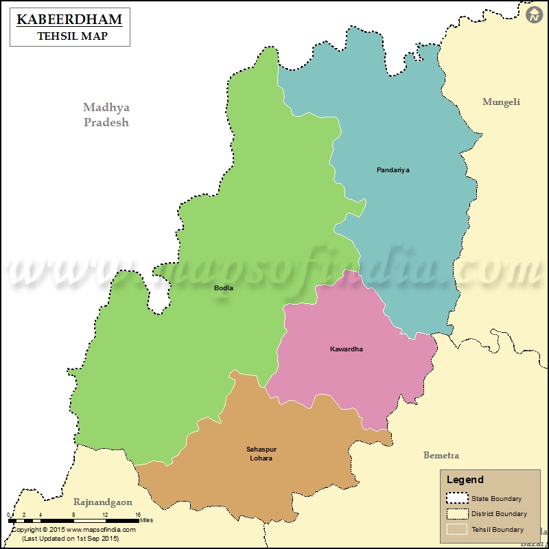 Tehsil Map of Kabirdham
