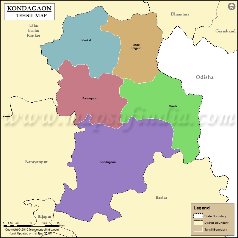Tehsil Map of Kondagaon