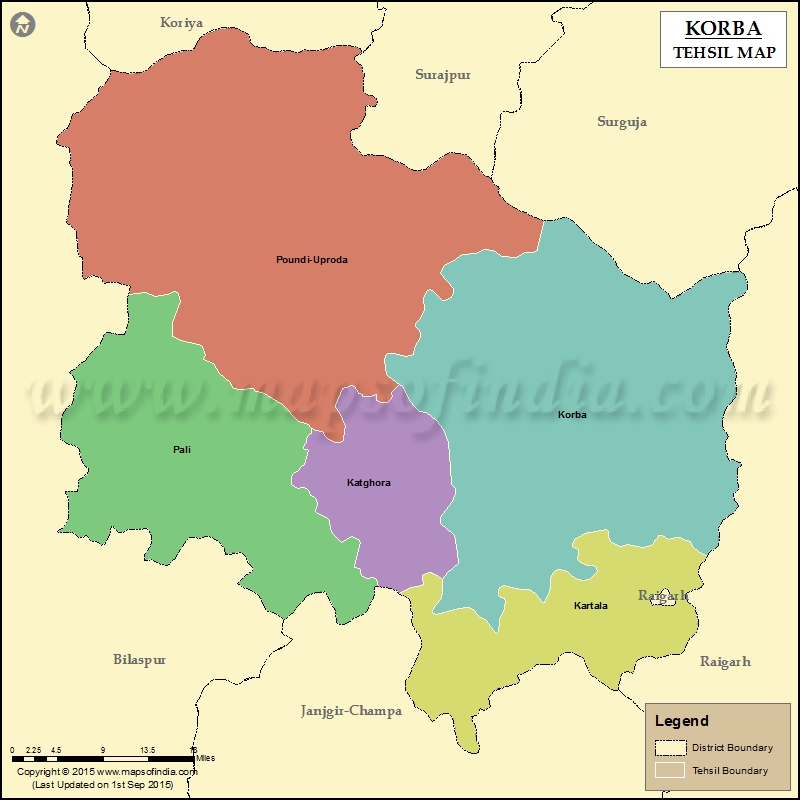 Tehsil Map of Korba