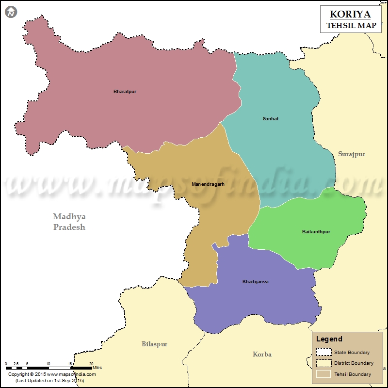 Tehsil Map of Koriya