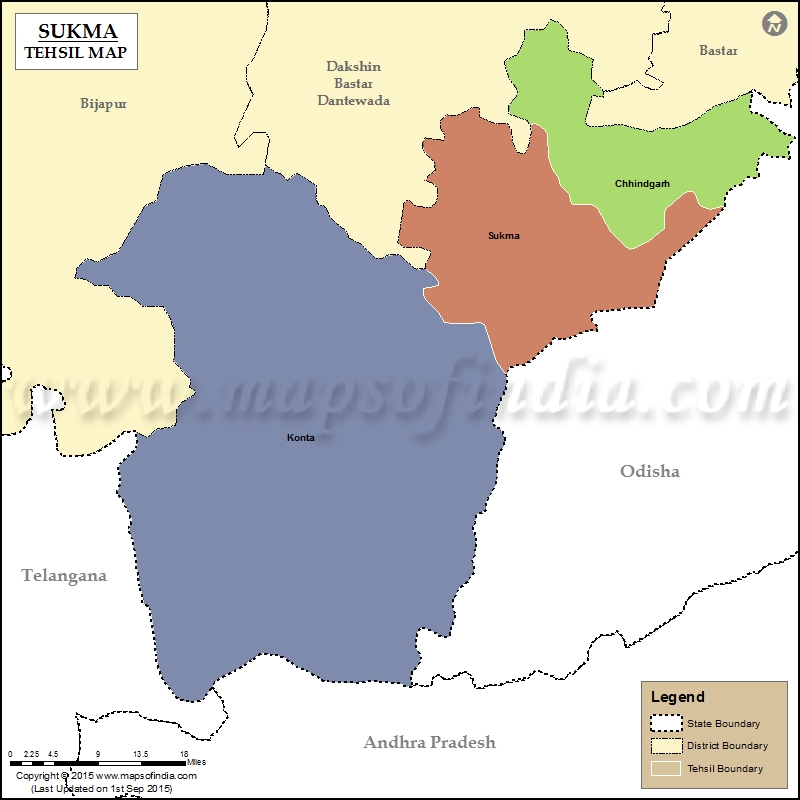 Tehsil Map of Sukma