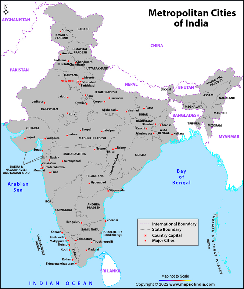 Metropolitan Cities In India Major Cities Of India