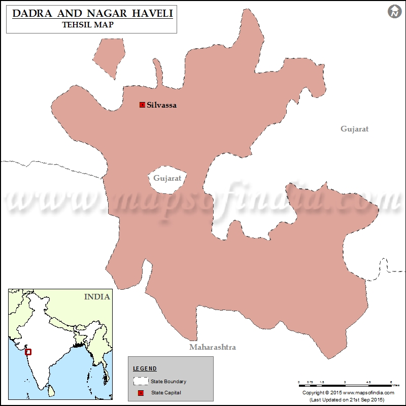 Dadra and Nagar Haveli Tehsil Map