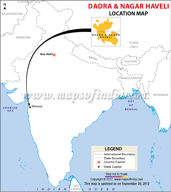 Location Map of Dadra and Nagar Haveli