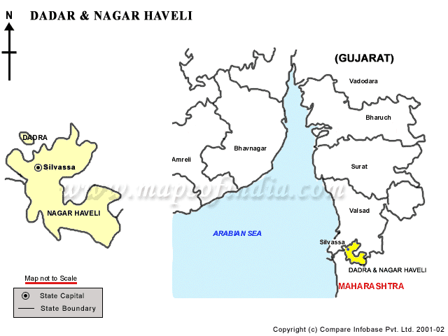 Dadra And Nagar Haveli Location Map