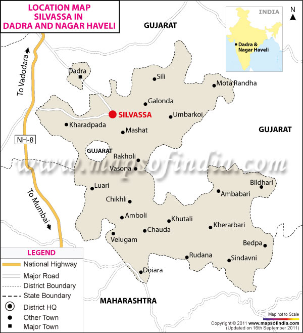 Where is silvassa located in india silvassa location map 46 off