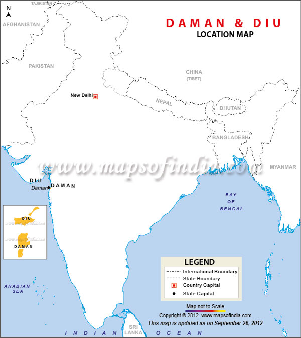 Location Map of Daman and Diu