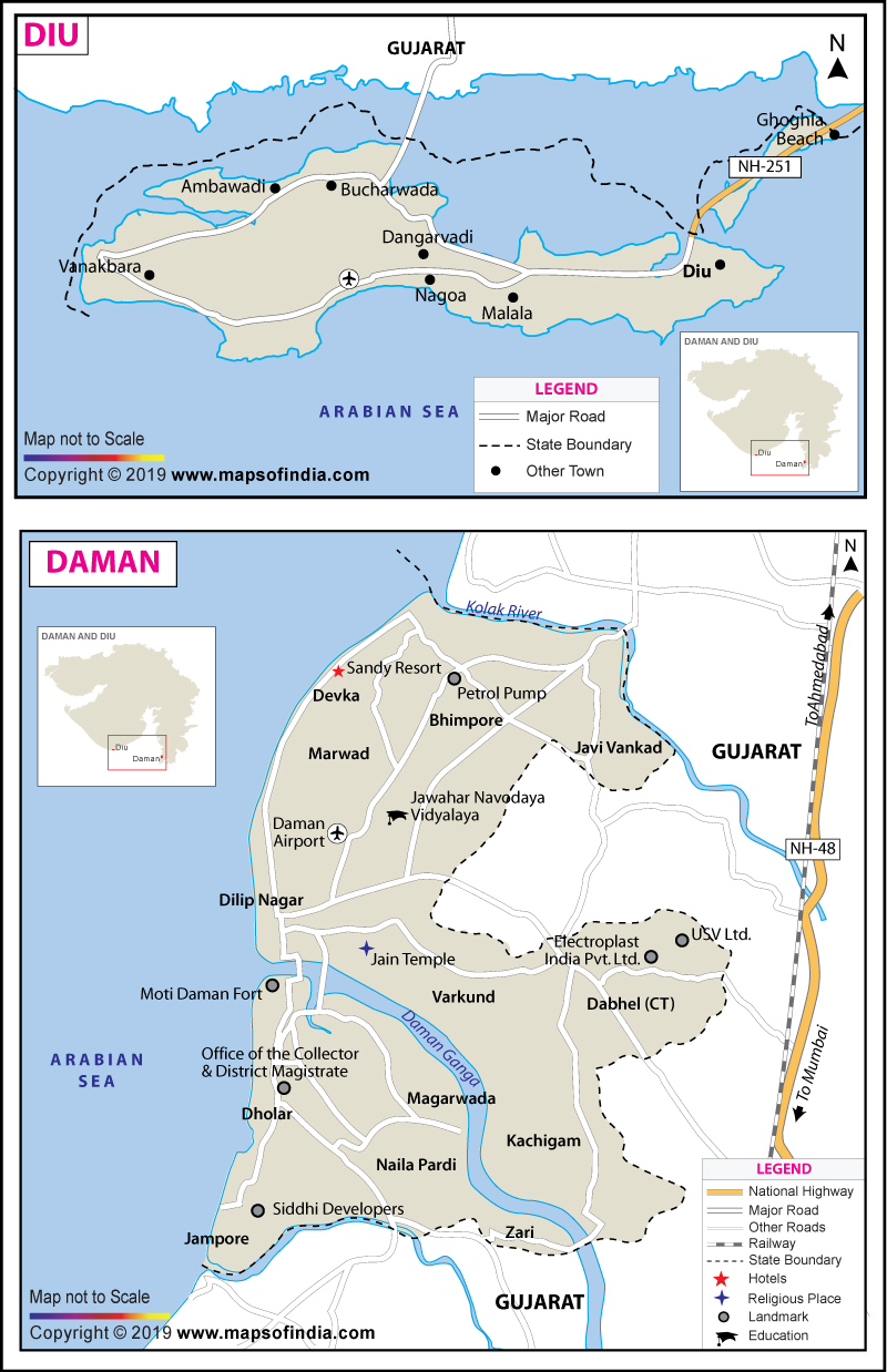 Administrative Map of Daman and Diu