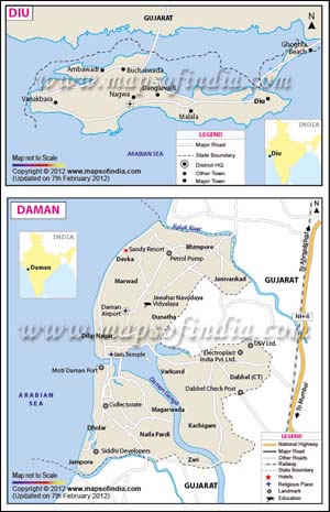 Daman and Diu Map