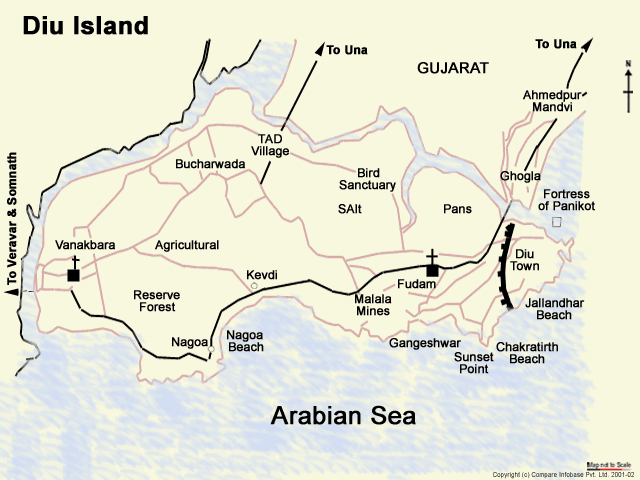 Diu Location Map