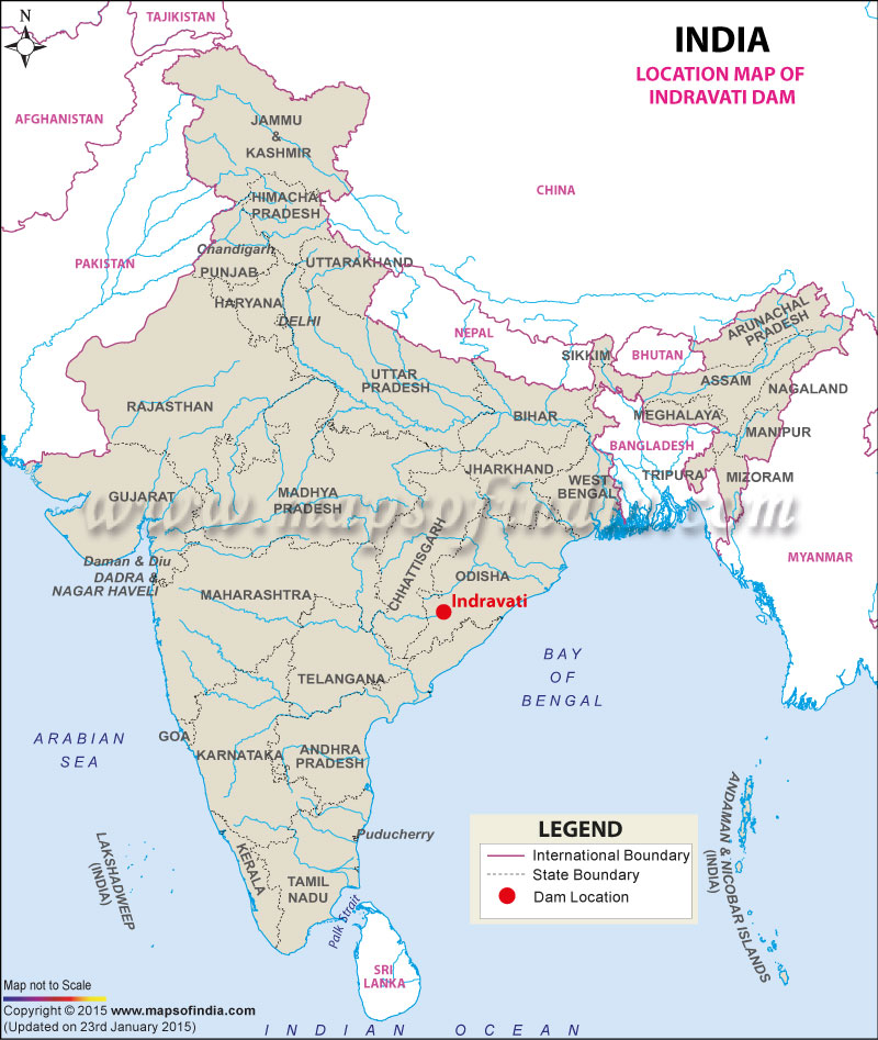 Location of Indravati Dam