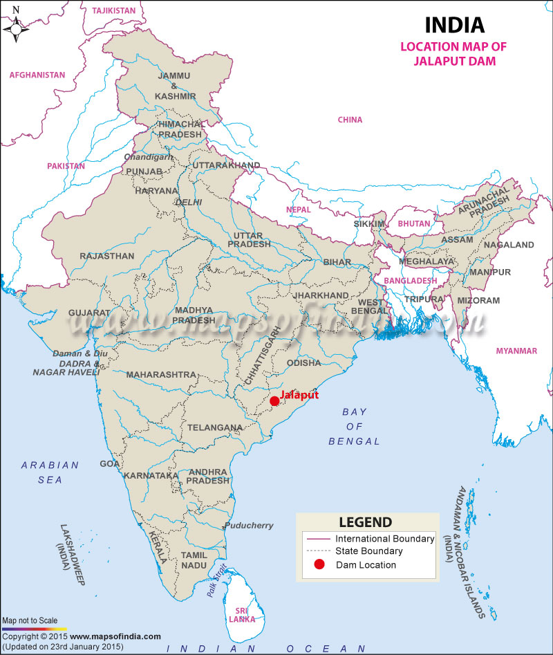 Location of Jalaput Dam