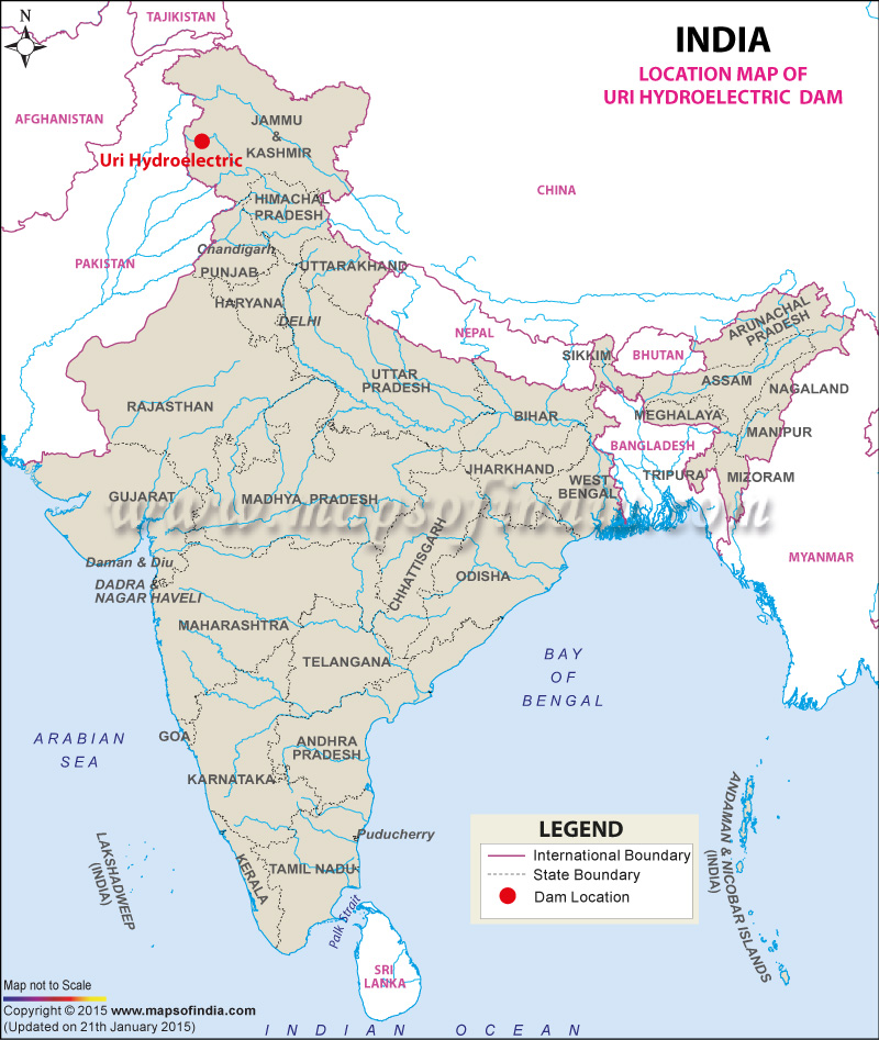 Location of Uri Hydroelectric Dam