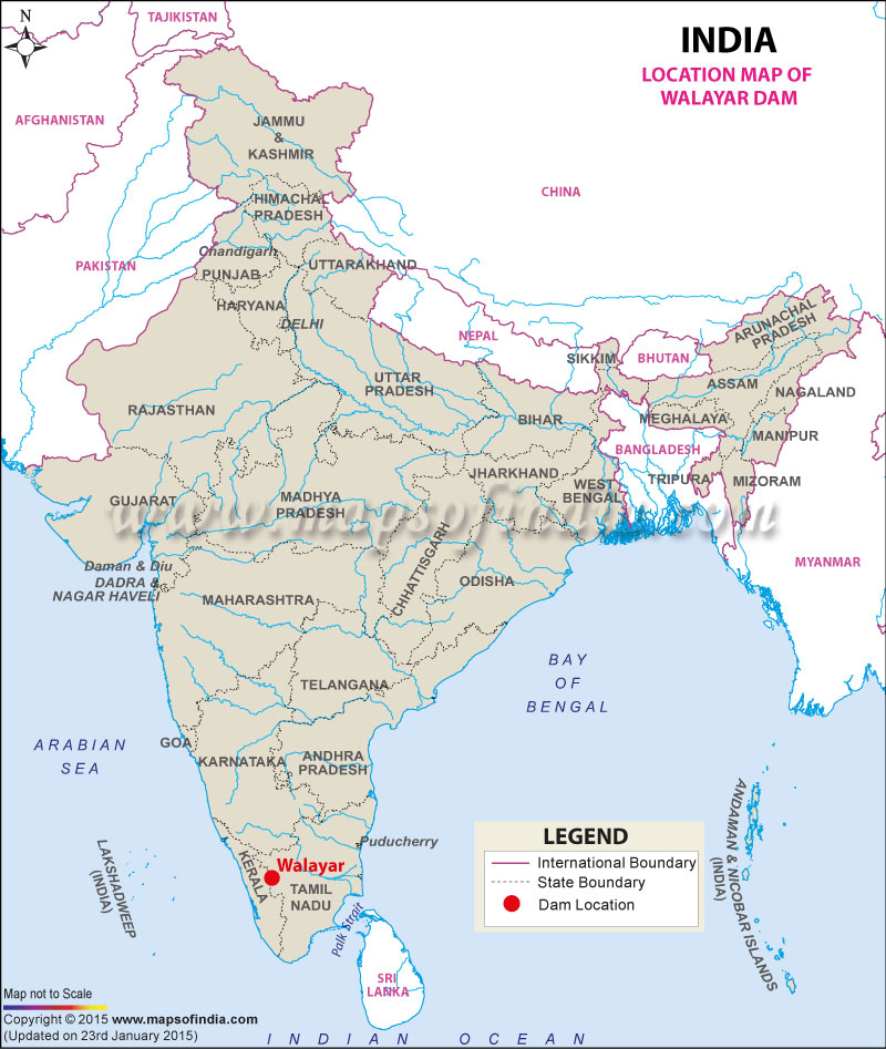 Location of Walayar Dam