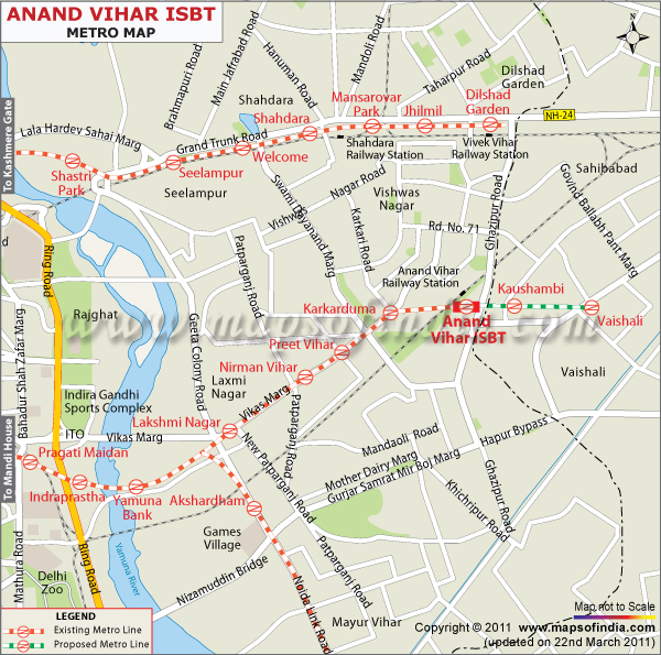 Anand Vihar ISBT Metro Map Anand Vihar ISBT Metro Map