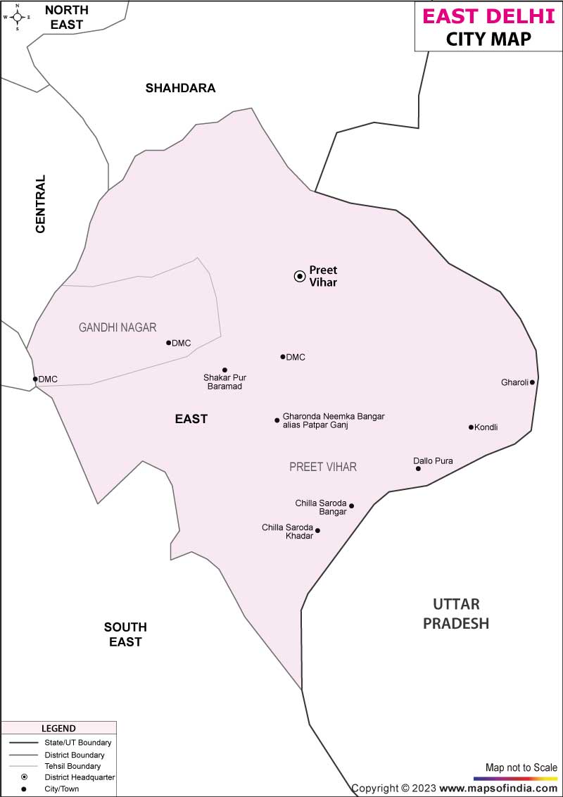 City Map of East-Delhi