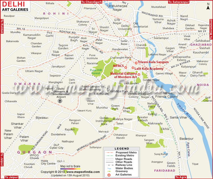 Map of Art Galleries in New Delhi