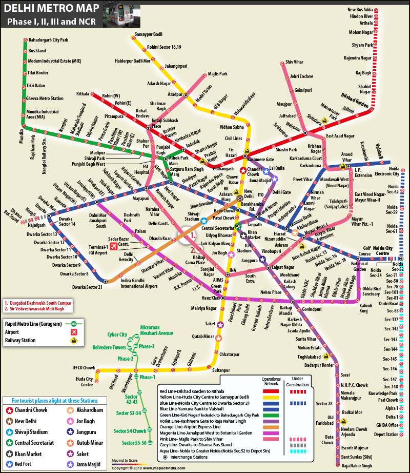 Delhi Metro Price Chart