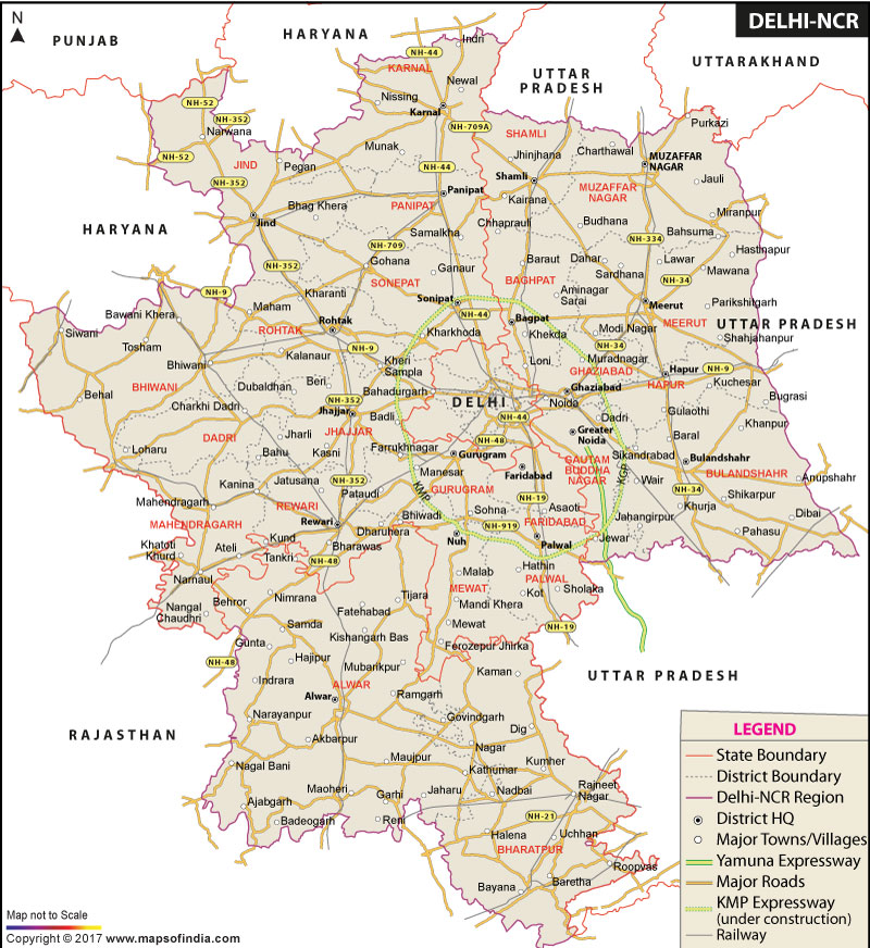 Delhi National Capital Region Map