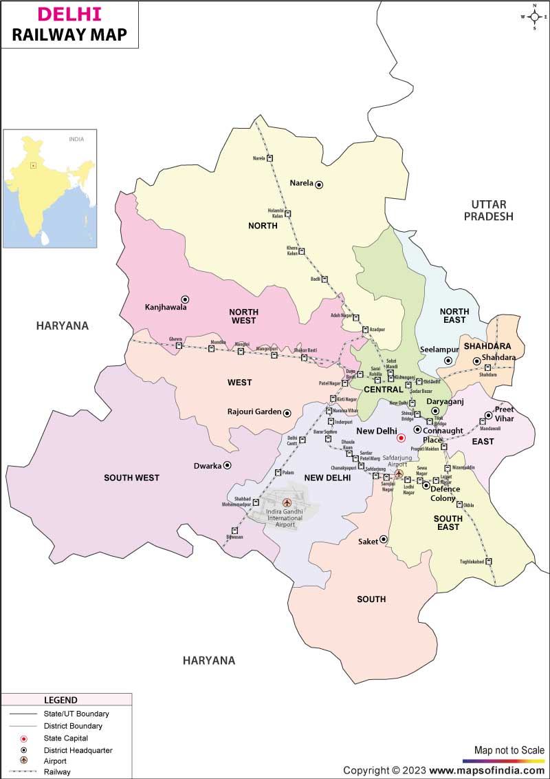 Delhi Railway Map