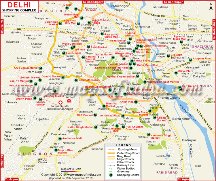 map of delhi city Shopping Complex In New Delhi