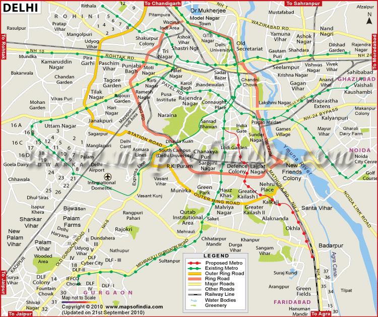 Delhi Cantt. Location Map