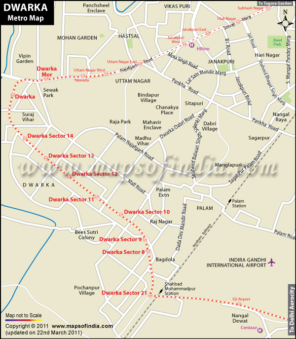 Dwarka Metro Map