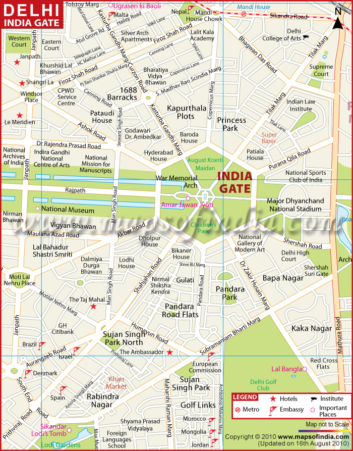 Map of India Gate