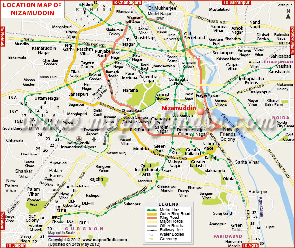 Nizamuddin Location Map