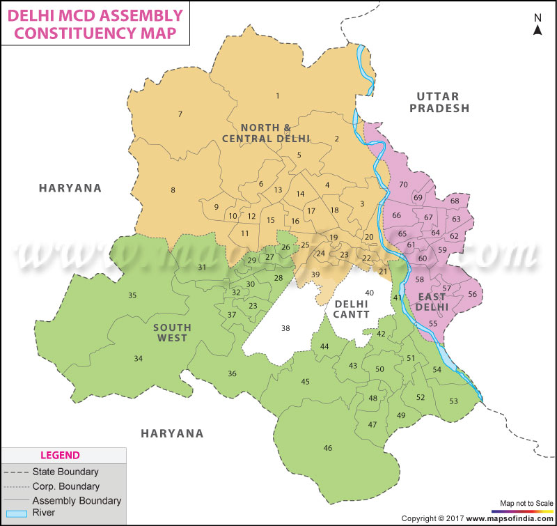 Map of Delhi MCD Assembly Constituency 