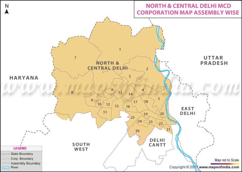 North Delhi Mcd Assembly Constituency Map 