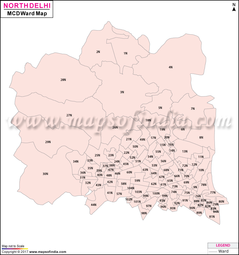 Map of North Delhi Municipal Corporation Ward