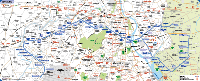 Delhi Metro Blue Line Route Map