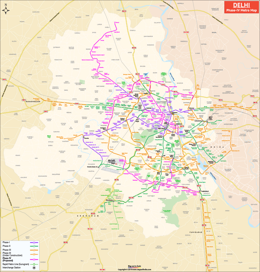 Delhi Metro Station Chart